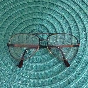 Vtg Jaguar Glasses Aviator Style Brown/gold color.